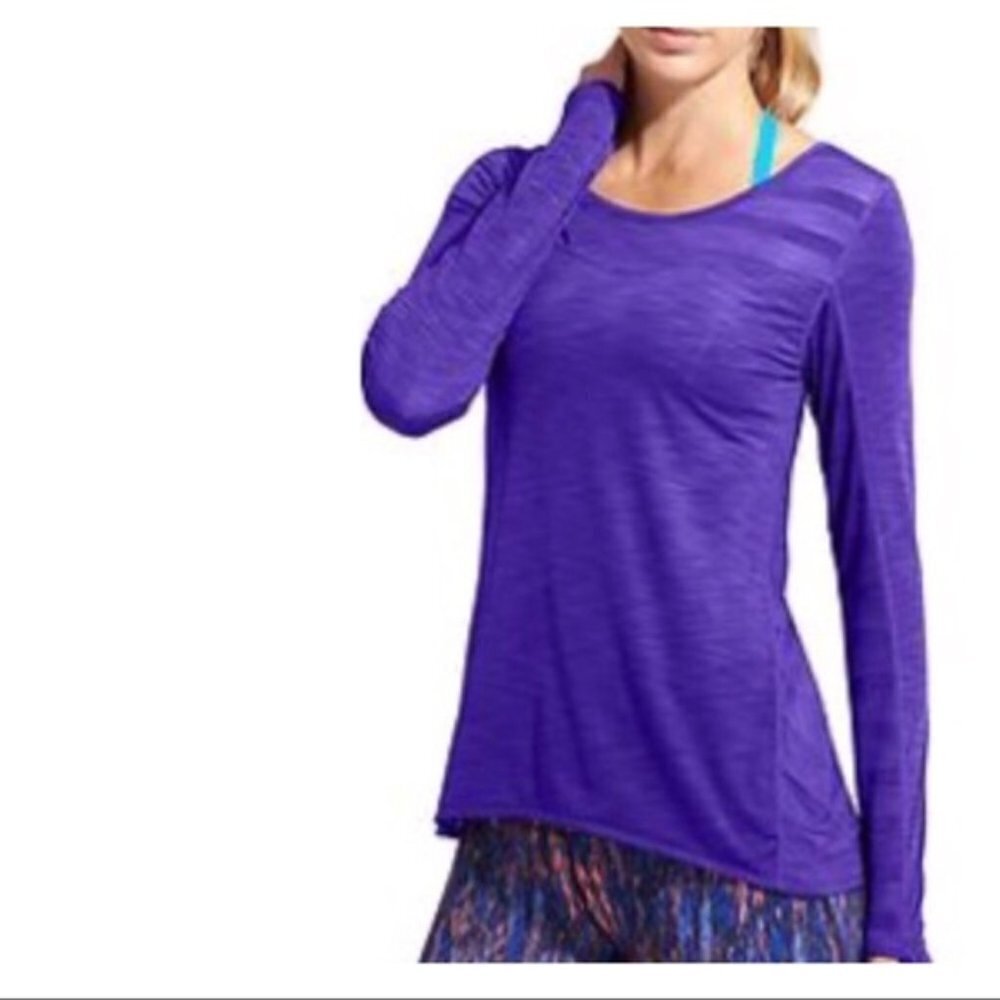 𝅺ATHLETA Kettlebella Mesh Long Sleeve Top Purple XXSmall